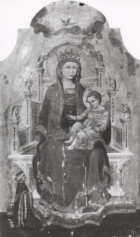 Anonimo — Guariento - sec. XIV - Madonna con Bambino in trono — insieme, Staatliche Museen Berlin